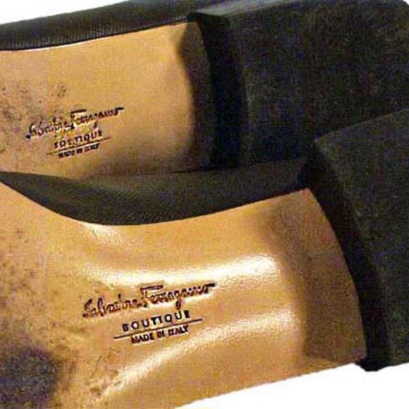 PUMPS, BROWN CALF PATENT & PEBBLE FINISH, Sz 8B, HEEL 1 3/8 inch, FERRAGAMO, - Picture 8 of 9